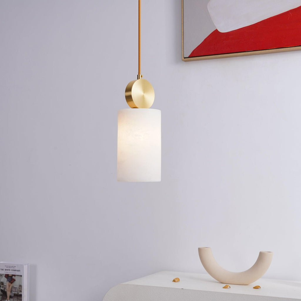 Lyrindis Cylindre Albâtre Pendentif Lumière - Neutralighting