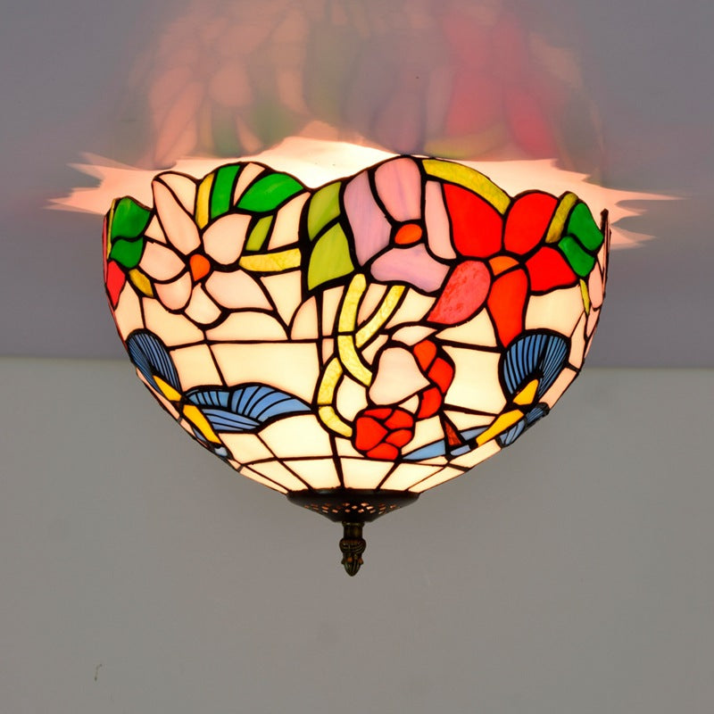 Tiffany Rustique Plafonnier Métal/Verre Salon/Chambre À Coucher - Neutralighting