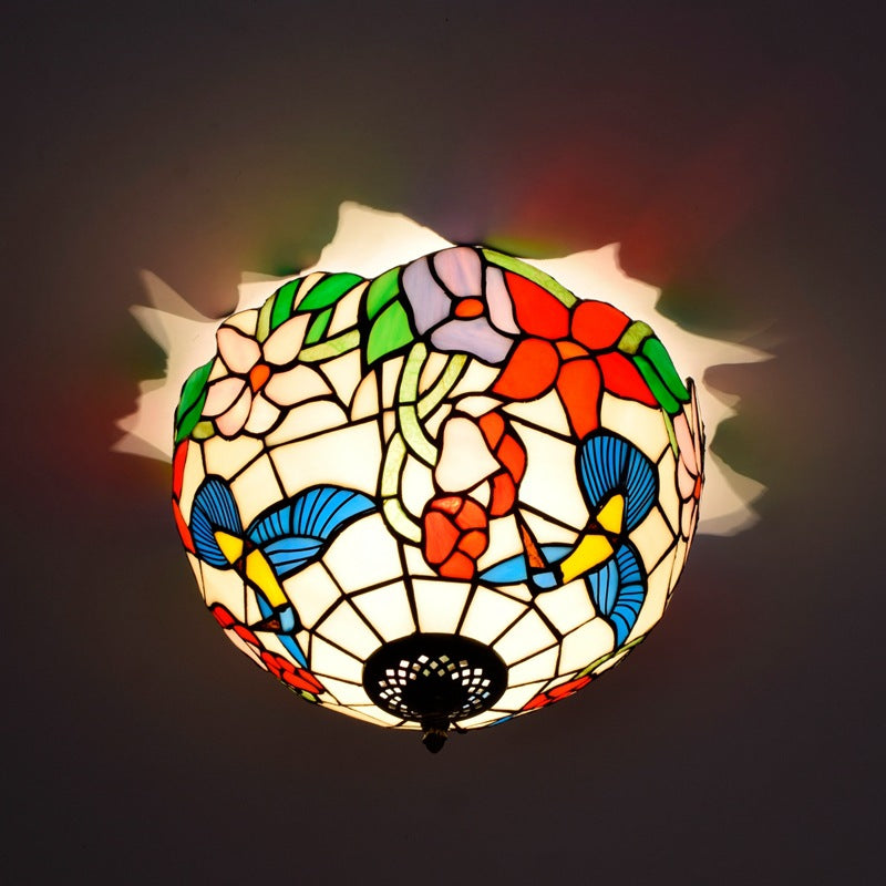 Tiffany Rustique Plafonnier Métal/Verre Salon/Chambre À Coucher - Neutralighting