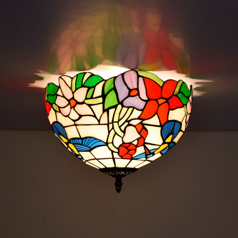 Tiffany Rustique Plafonnier Métal/Verre Salon/Chambre À Coucher - Neutralighting