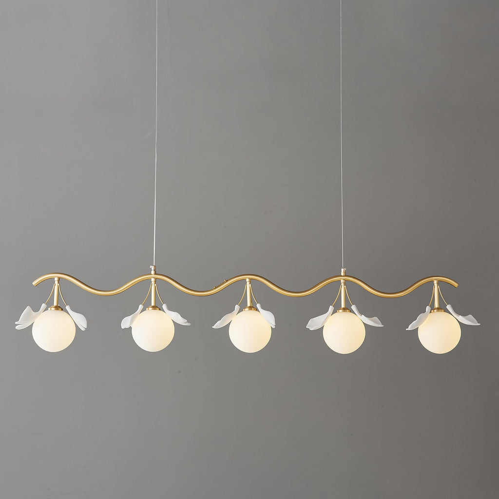 Olivia Chandelier en Céramique Florale et Laiton - Neutralighting