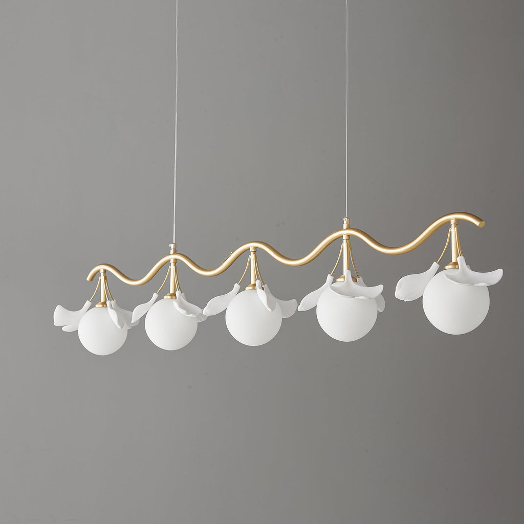 Olivia Chandelier en Céramique Florale et Laiton - Neutralighting