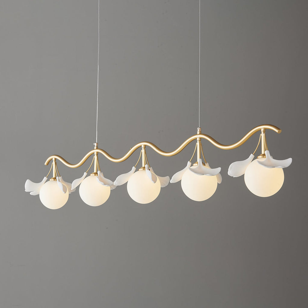 Olivia Chandelier en Céramique Florale et Laiton - Neutralighting