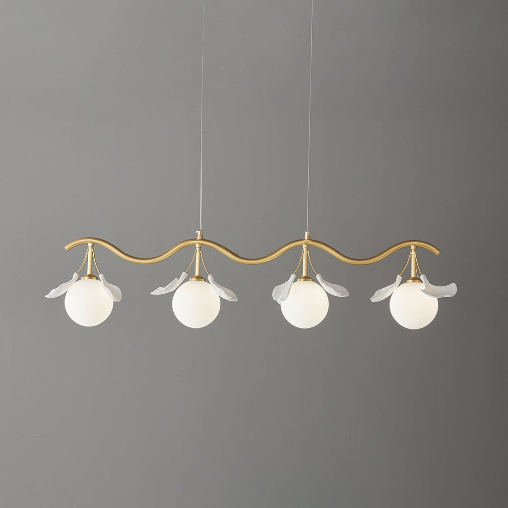 Olivia Chandelier en Céramique Florale et Laiton - Neutralighting