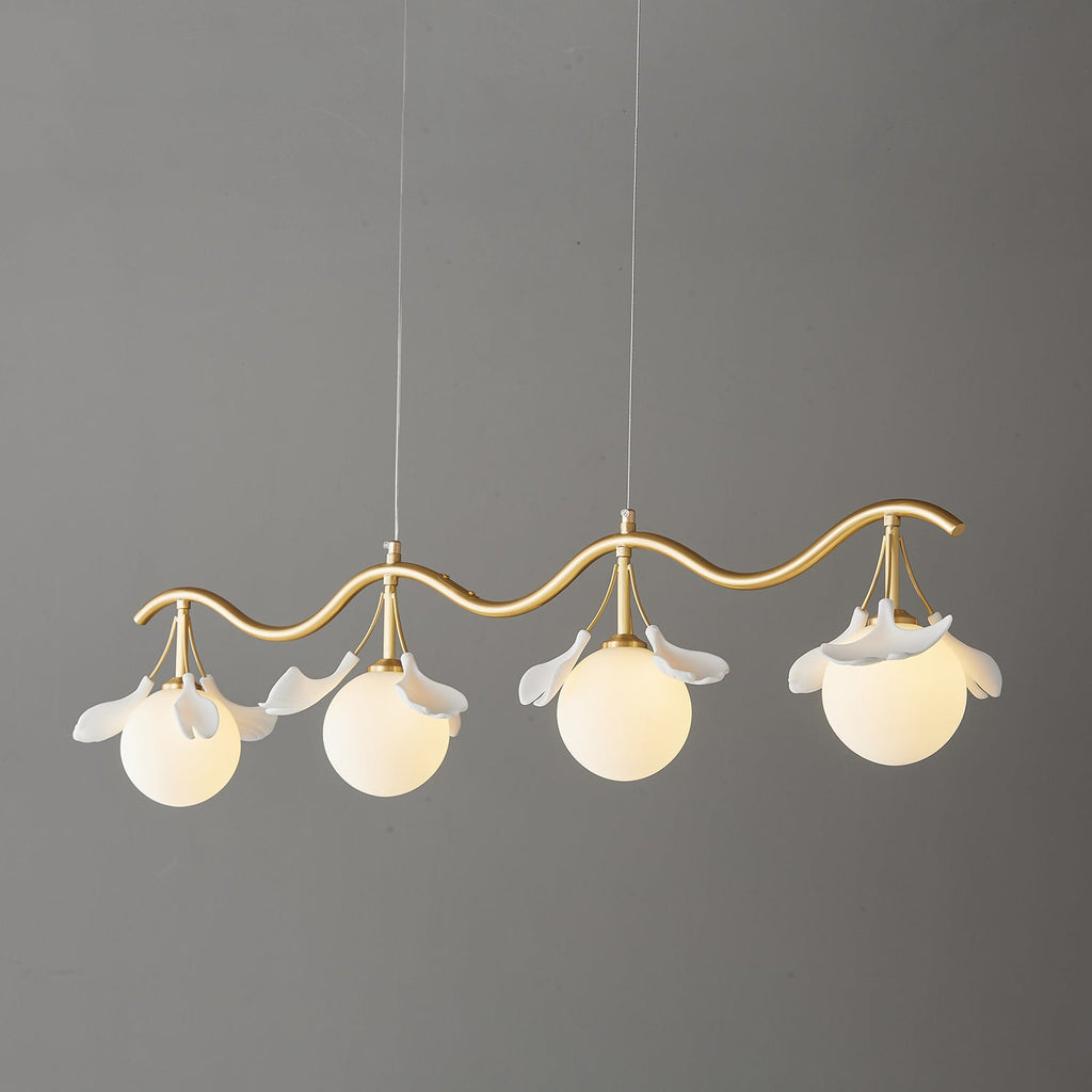 Olivia Chandelier en Céramique Florale et Laiton - Neutralighting