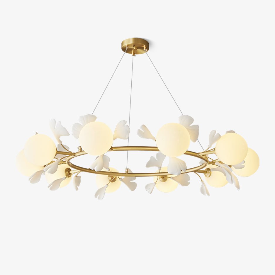 Olivia Chandelier en Céramique Florale et Laiton - Neutralighting