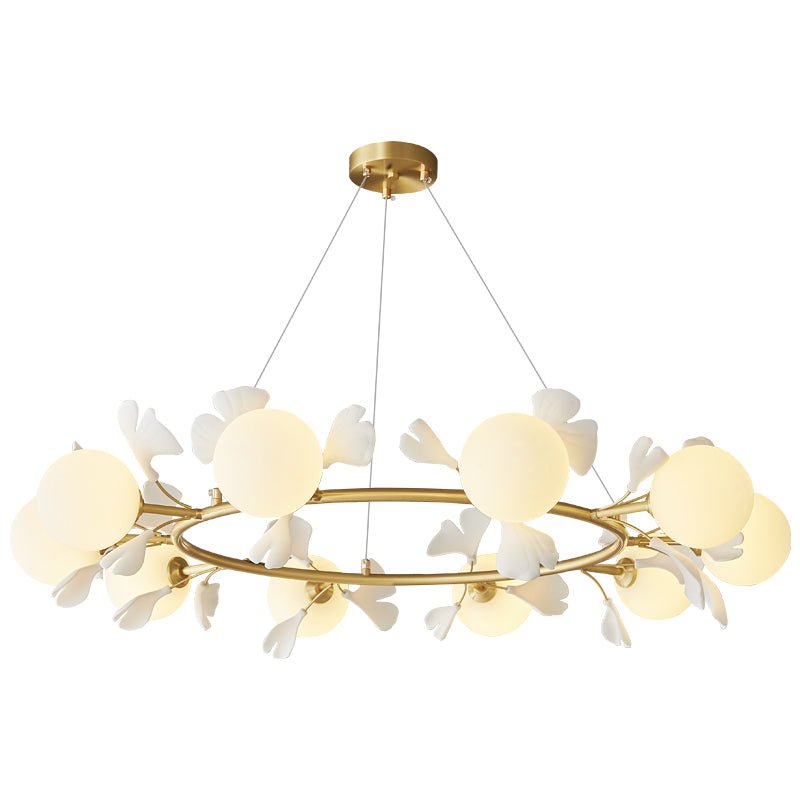 Olivia Chandelier en Céramique Florale et Laiton - Neutralighting