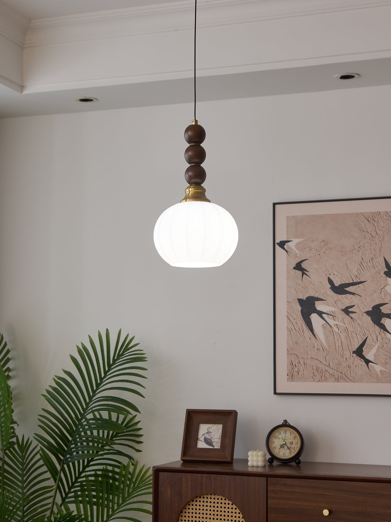 Vothaila Suspension en Verre Vintage et Bois - Neutralighting
