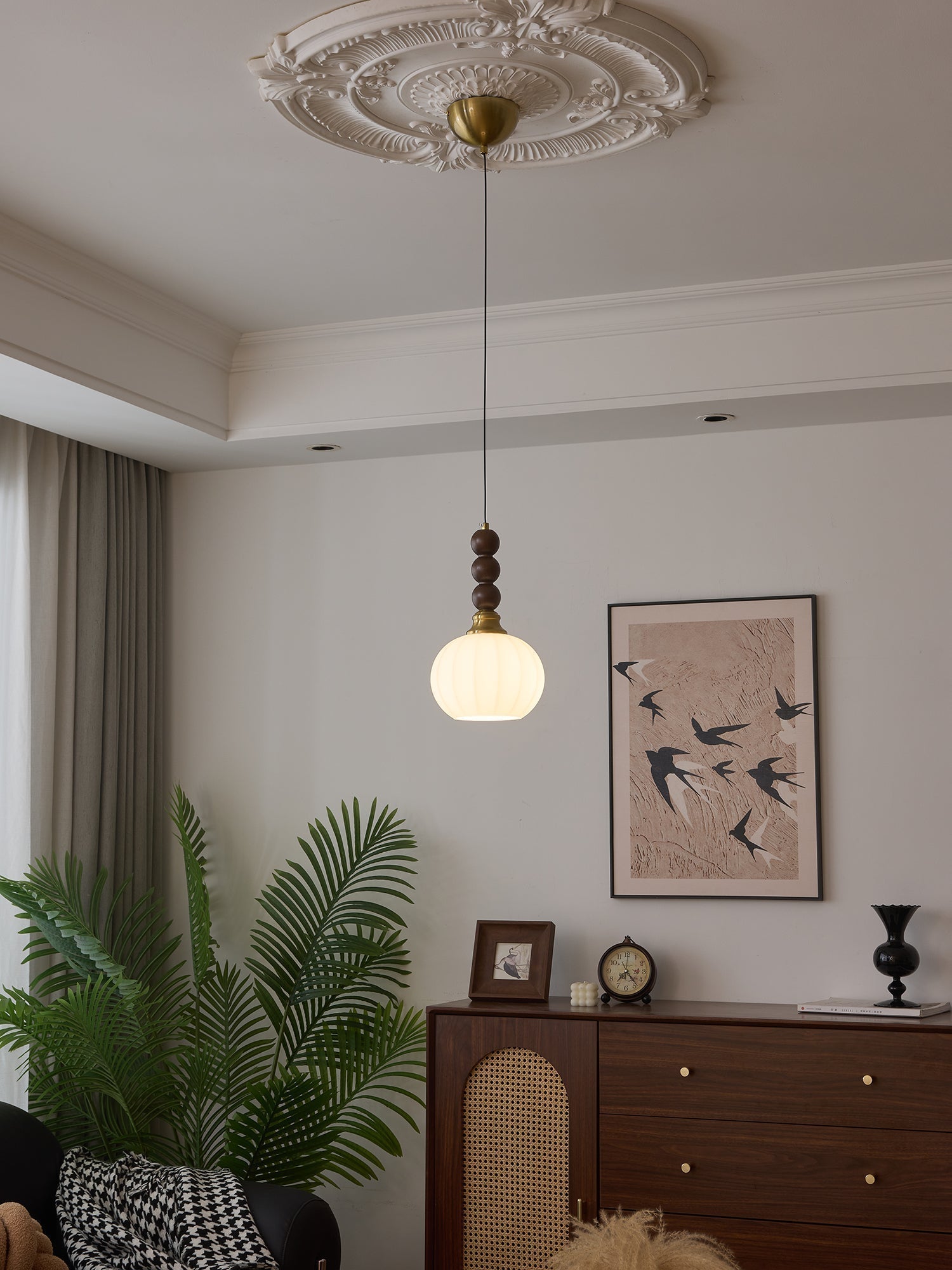 Vothaila Suspension en Verre Vintage et Bois - Neutralighting