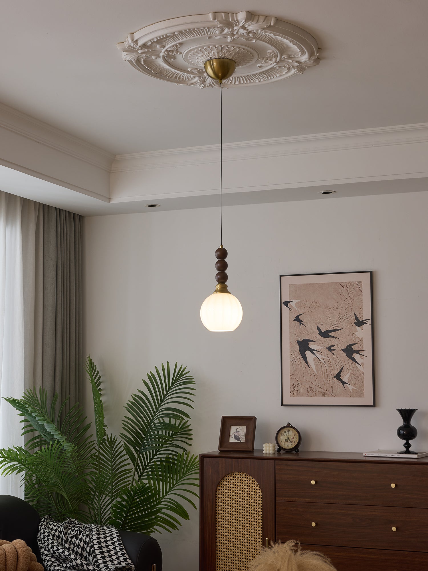 Vothaila Suspension en Verre Vintage et Bois - Neutralighting