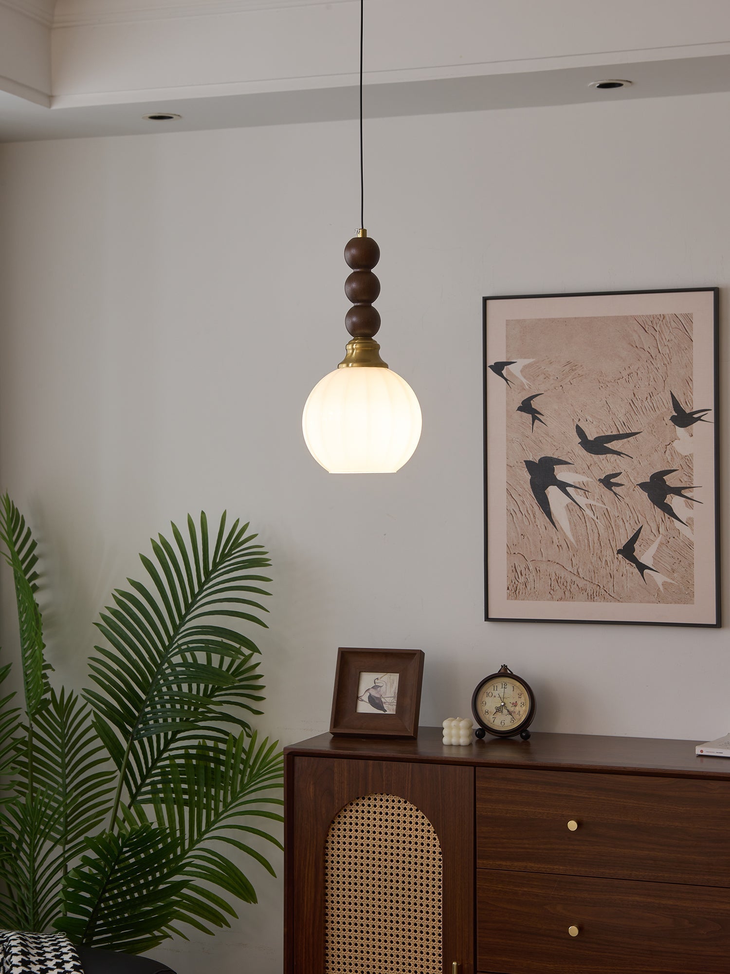 Vothaila Suspension en Verre Vintage et Bois - Neutralighting
