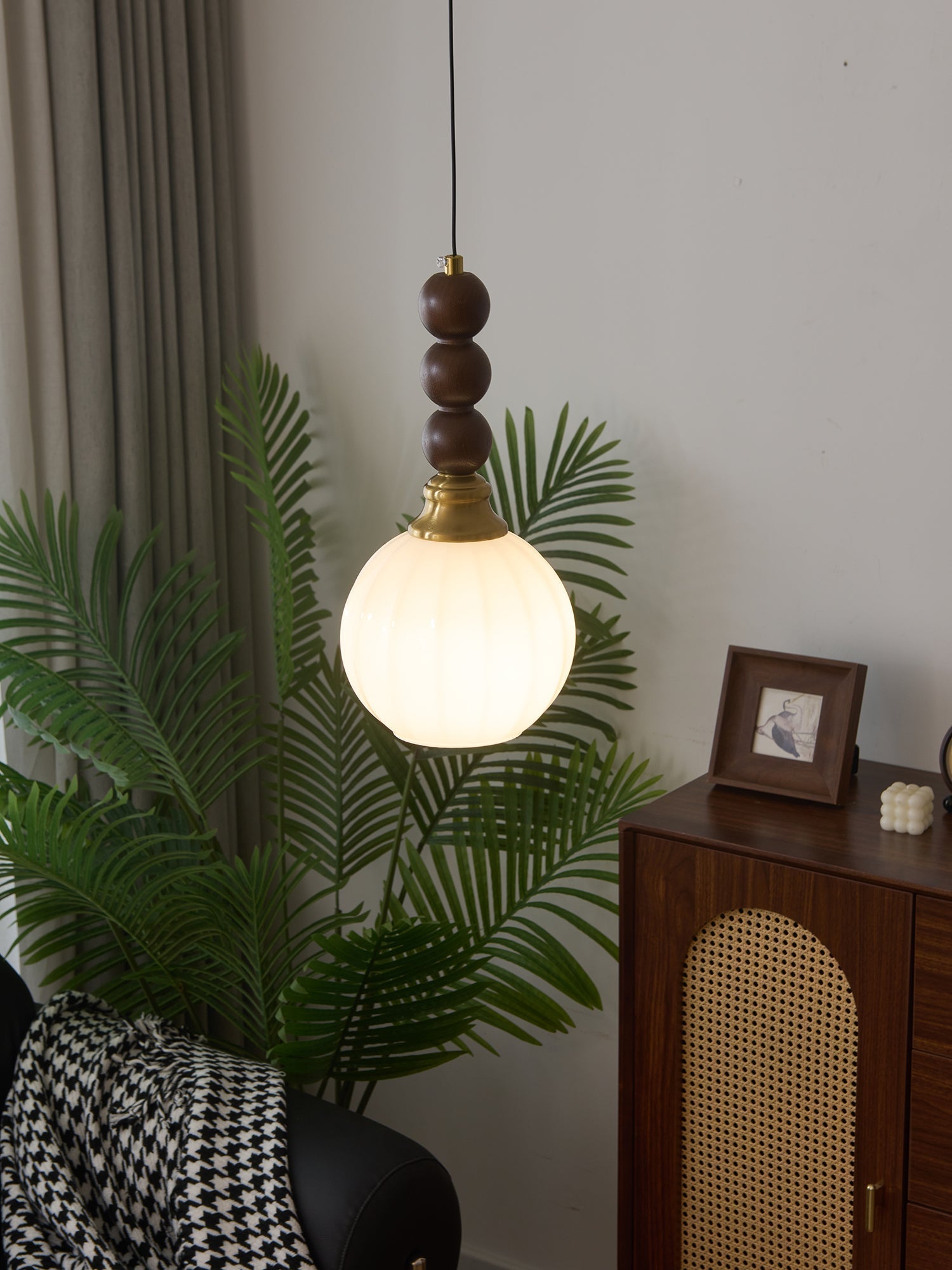 Vothaila Suspension en Verre Vintage et Bois - Neutralighting