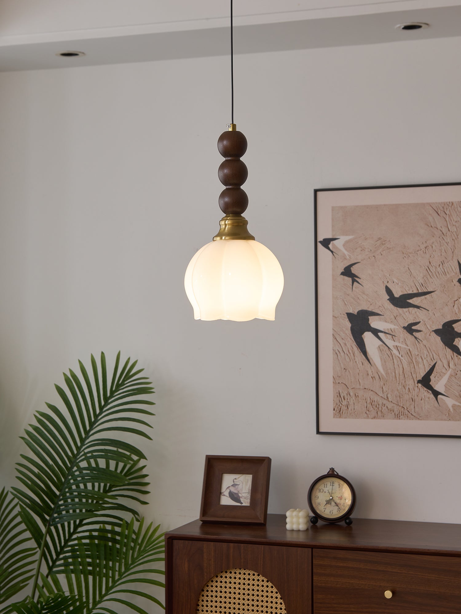 Vothaila Suspension en Verre Vintage et Bois - Neutralighting