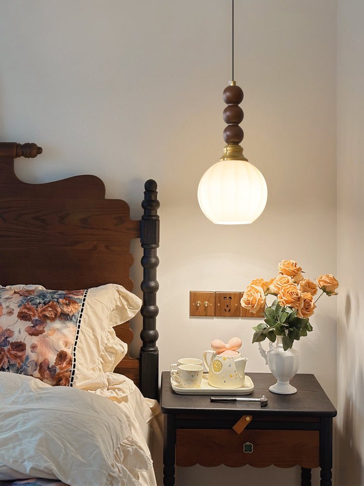 Vothaila Suspension en Verre Vintage et Bois - Neutralighting