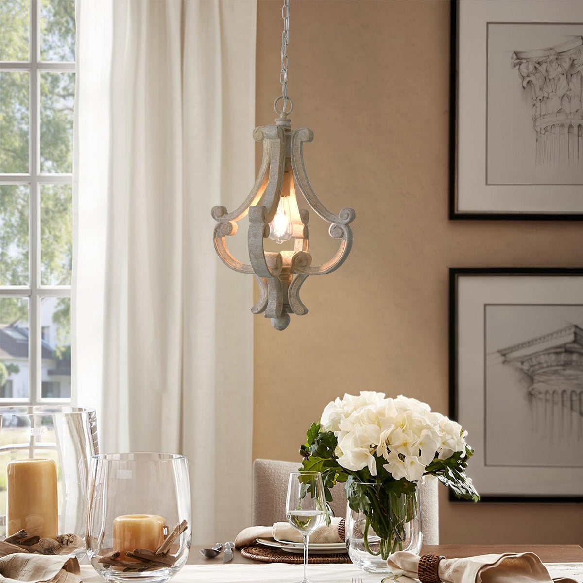 Thalien Suspension Glam en bois - Neutralighting