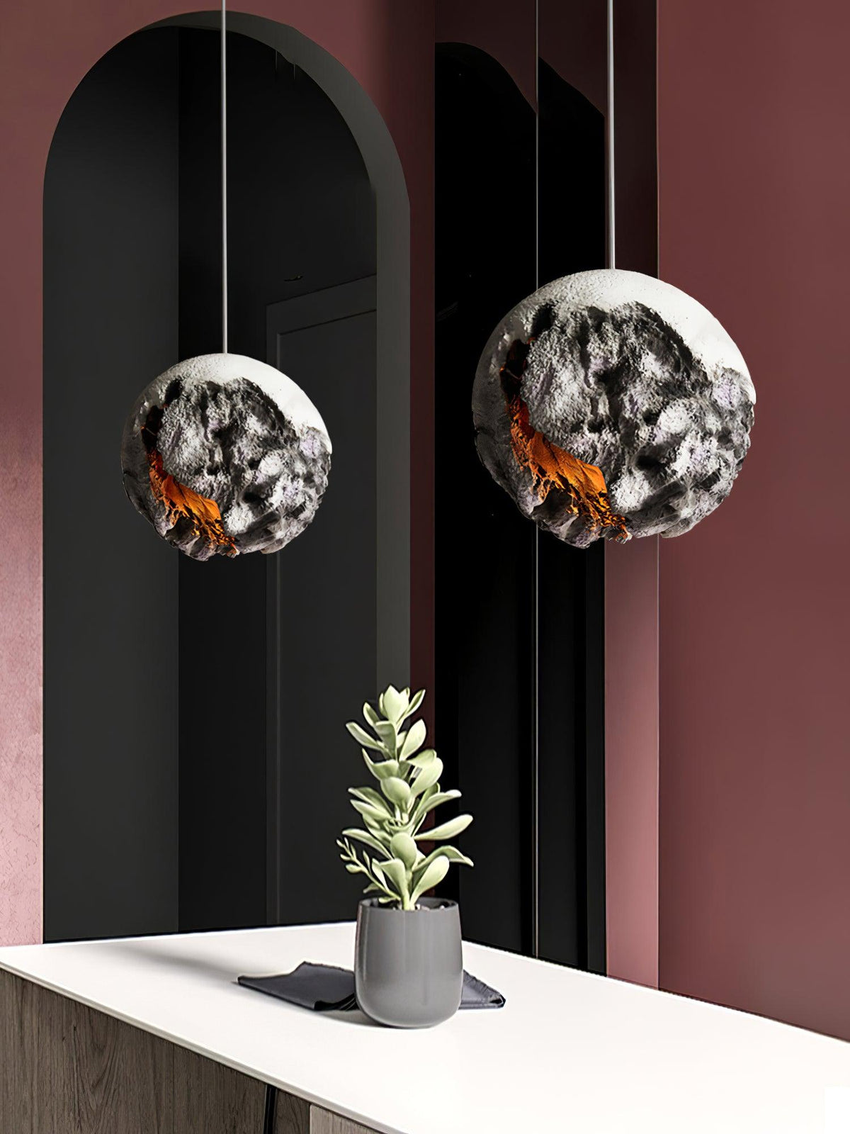 Ilphaara Lampe Suspendue en Plastique Planète Irrégulière - Neutralighting
