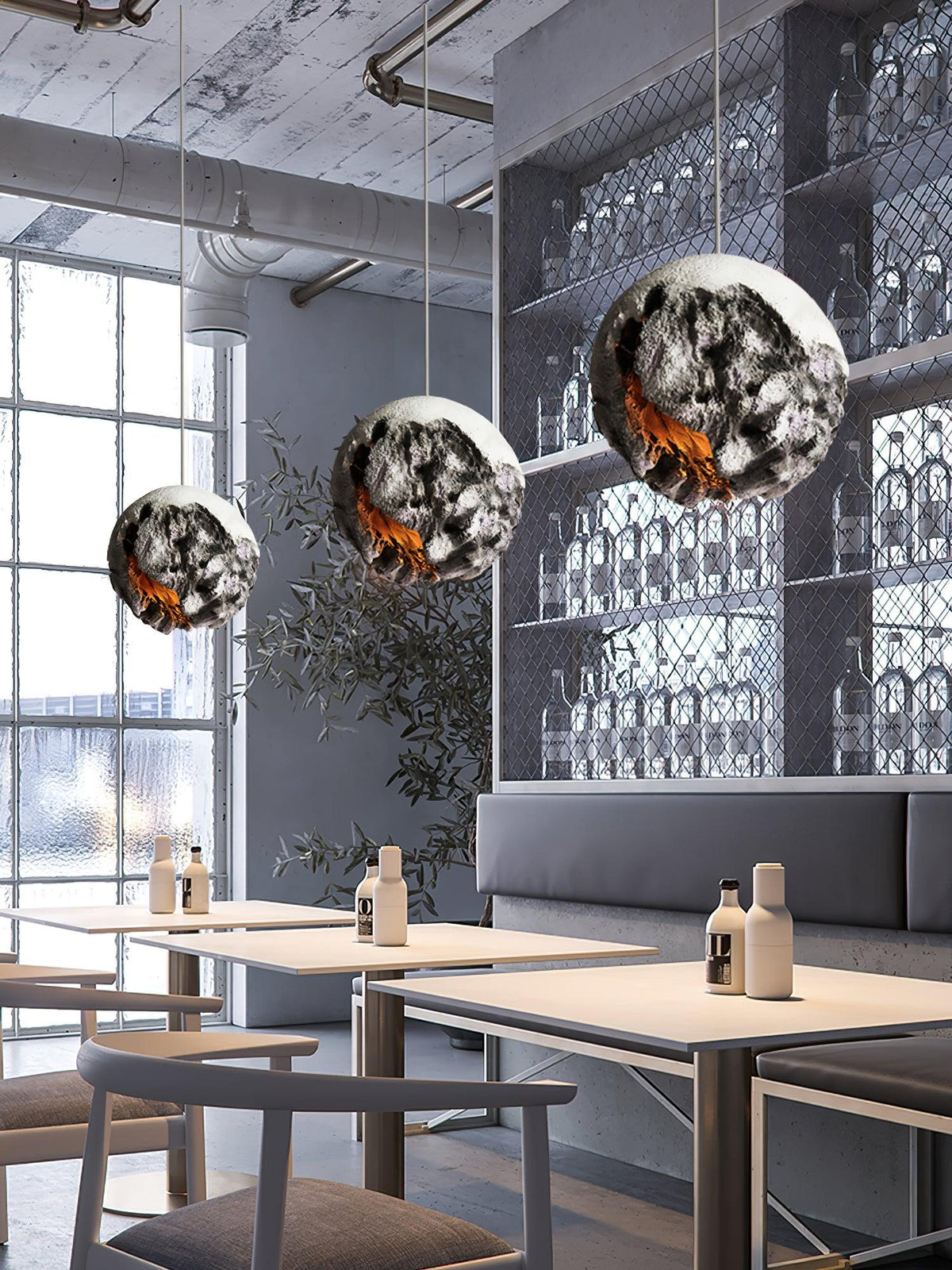 Ilphaara Lampe Suspendue en Plastique Planète Irrégulière - Neutralighting