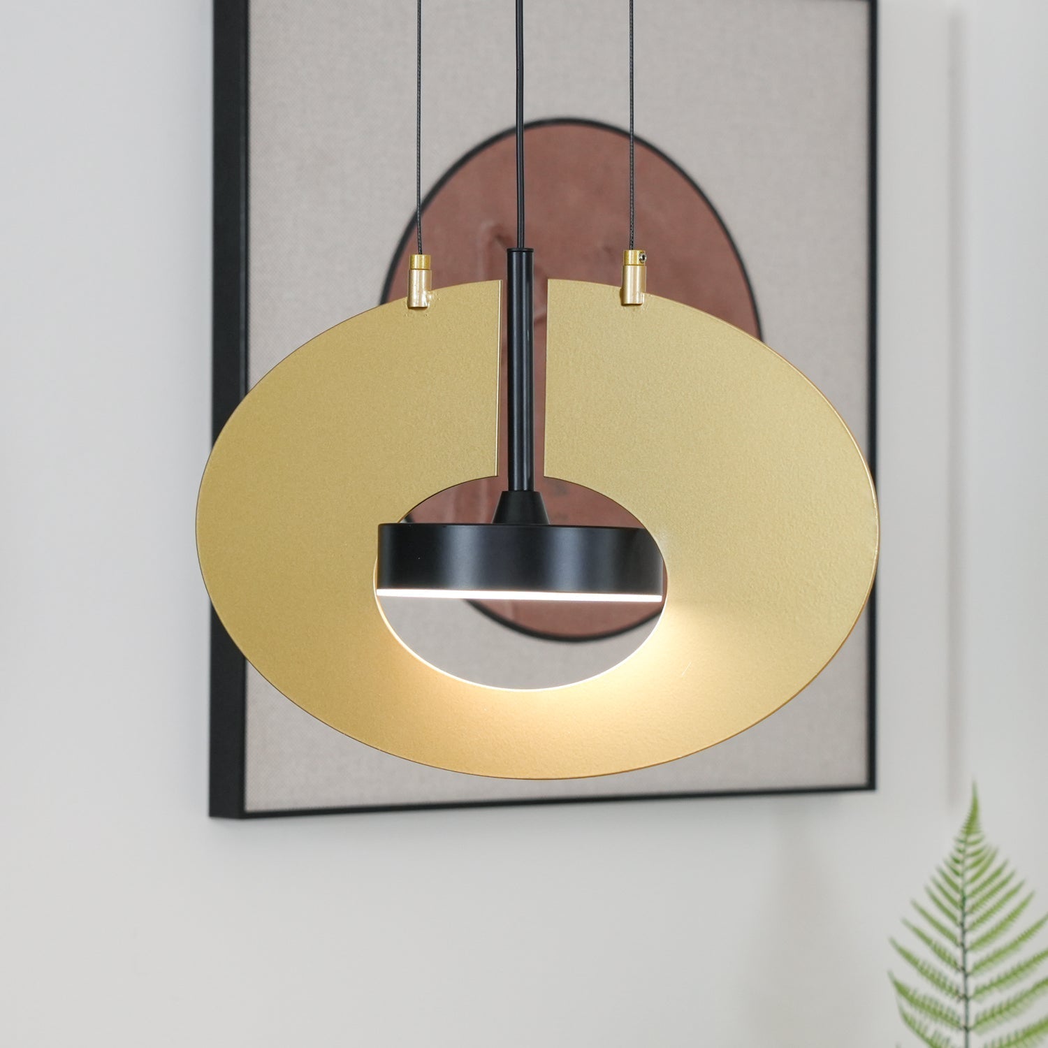 Solara Lampe suspendue ovale à anneau géométrique - Neutralighting