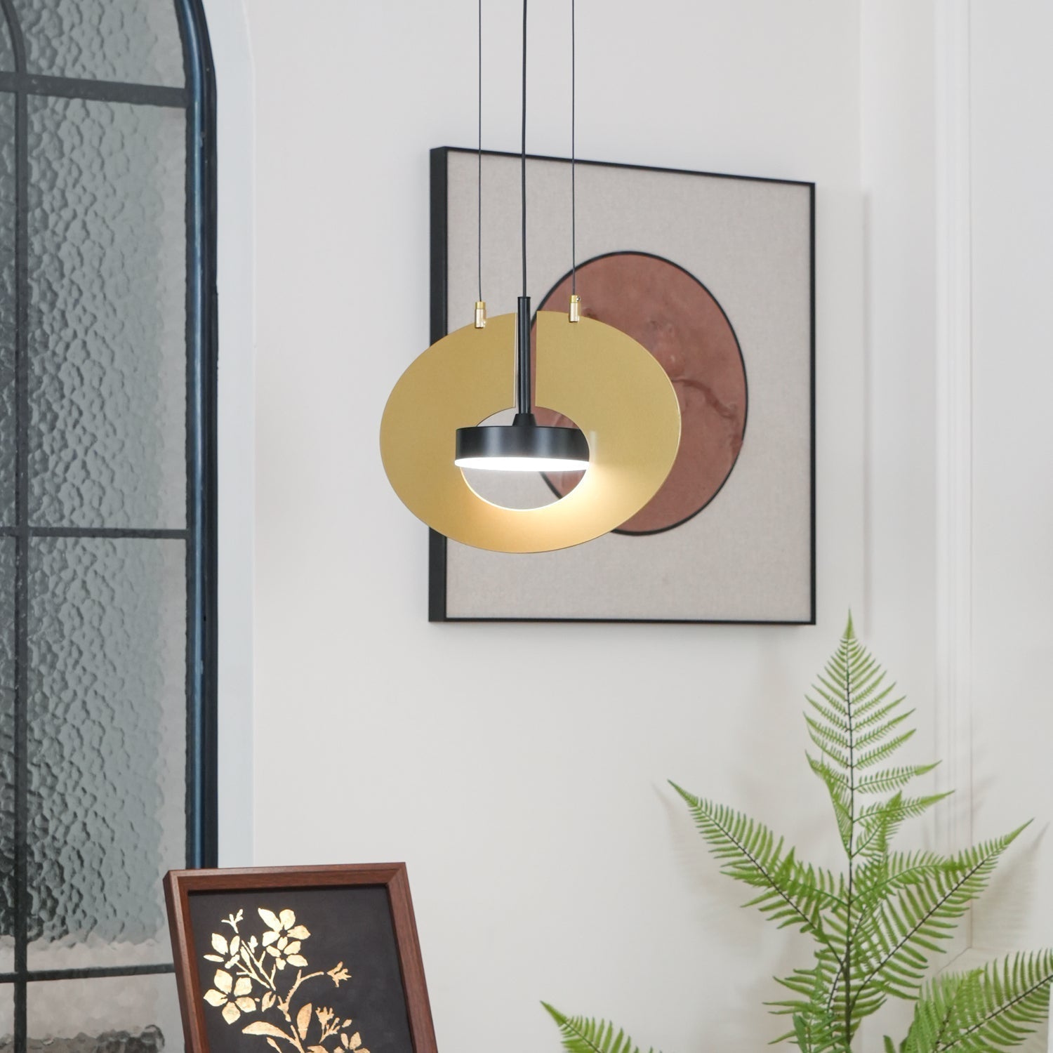 Solara Lampe suspendue ovale à anneau géométrique - Neutralighting