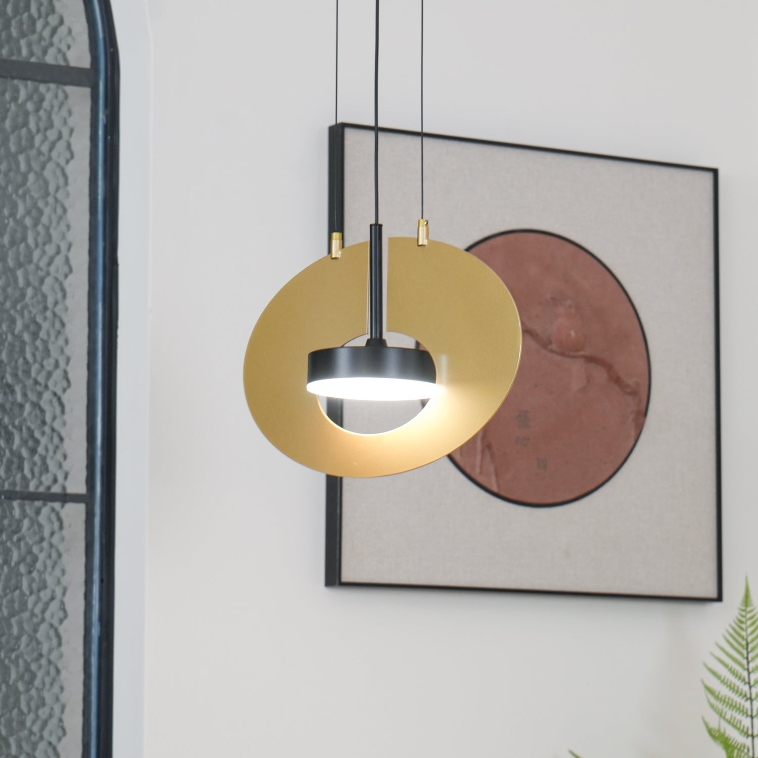 Solara Lampe suspendue ovale à anneau géométrique - Neutralighting