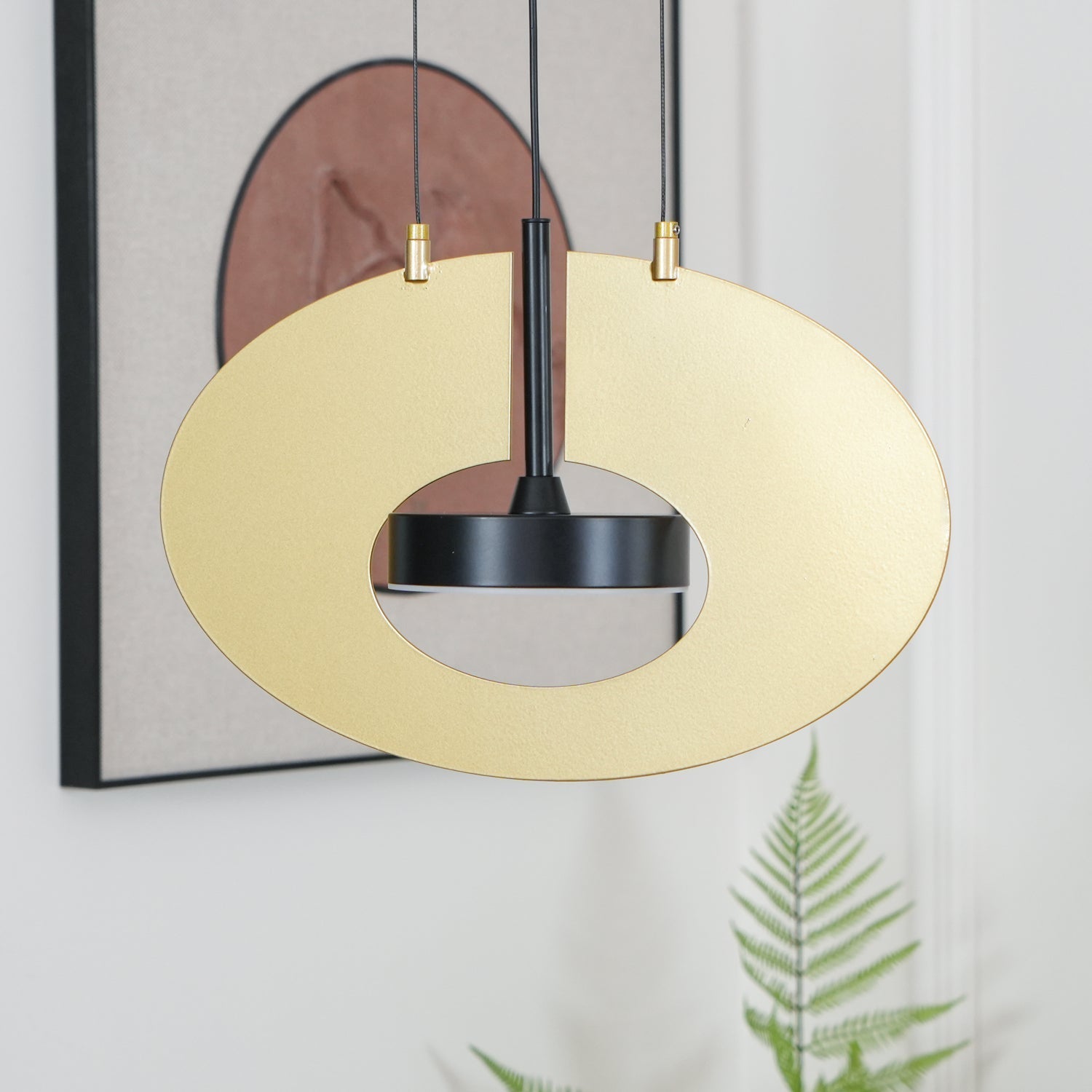 Solara Lampe suspendue ovale à anneau géométrique - Neutralighting