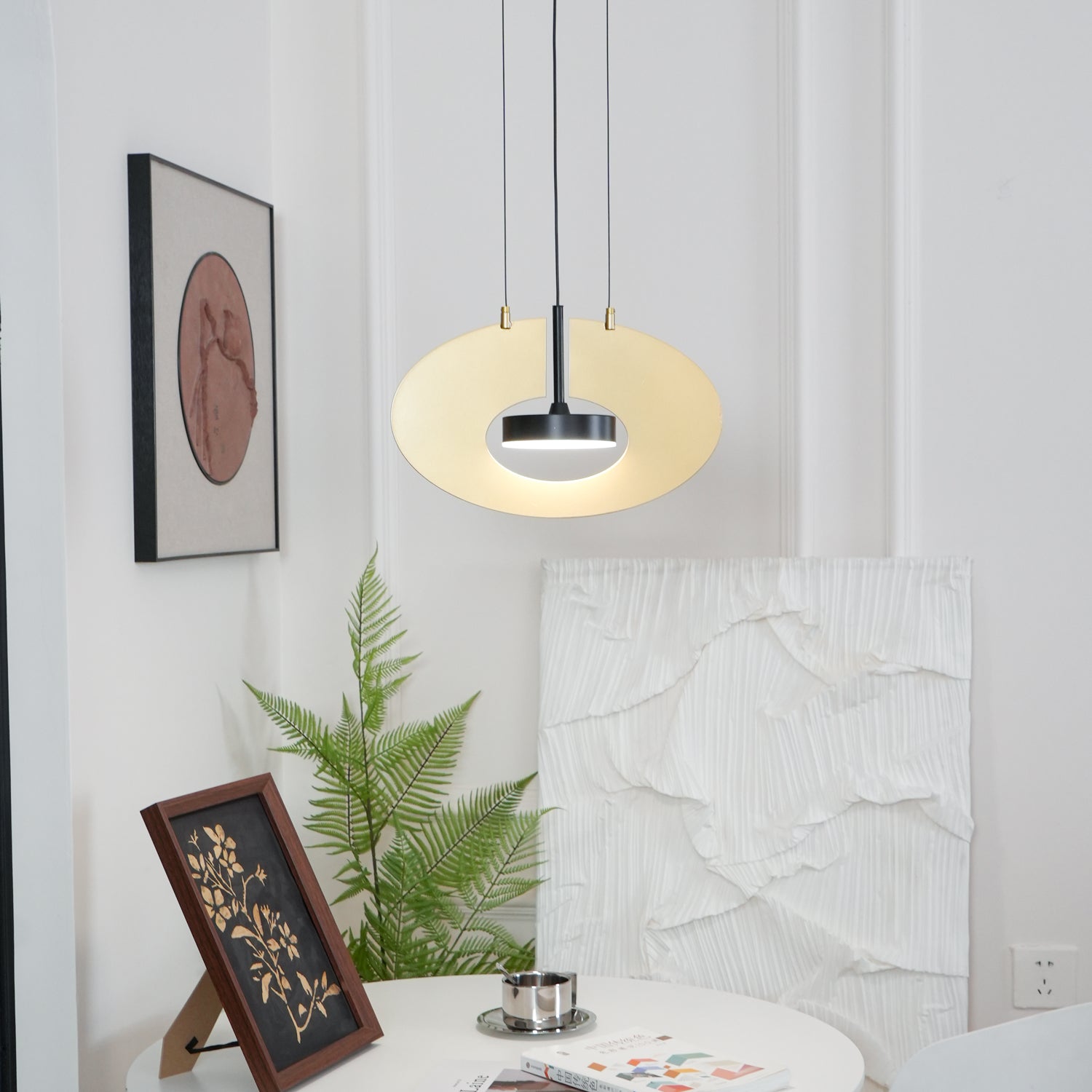 Solara Lampe suspendue ovale à anneau géométrique - Neutralighting