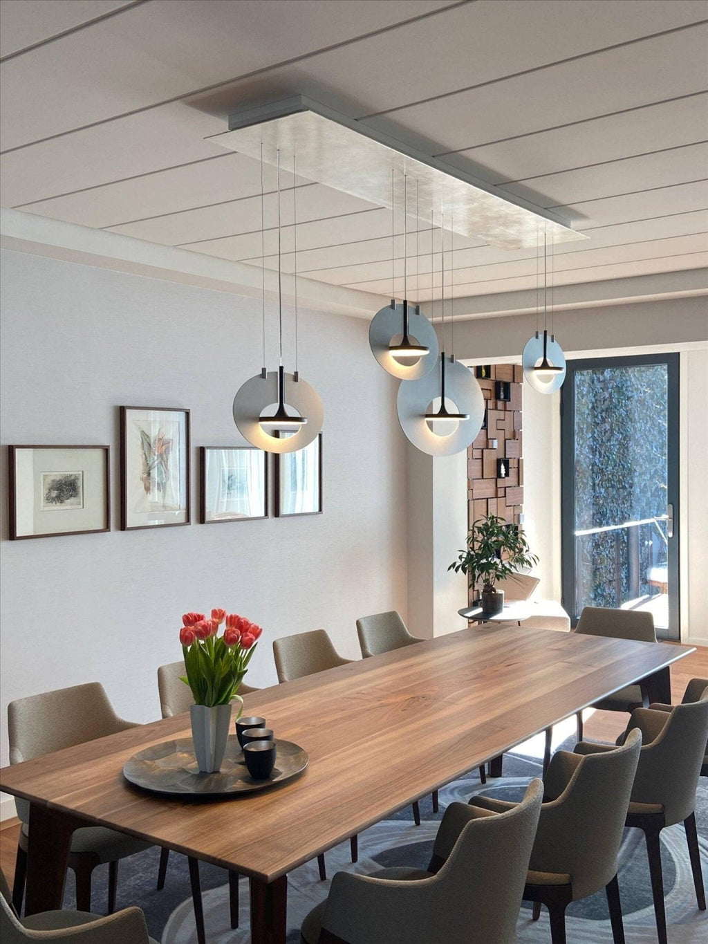 Solara Lampe suspendue ovale à anneau géométrique - Neutralighting