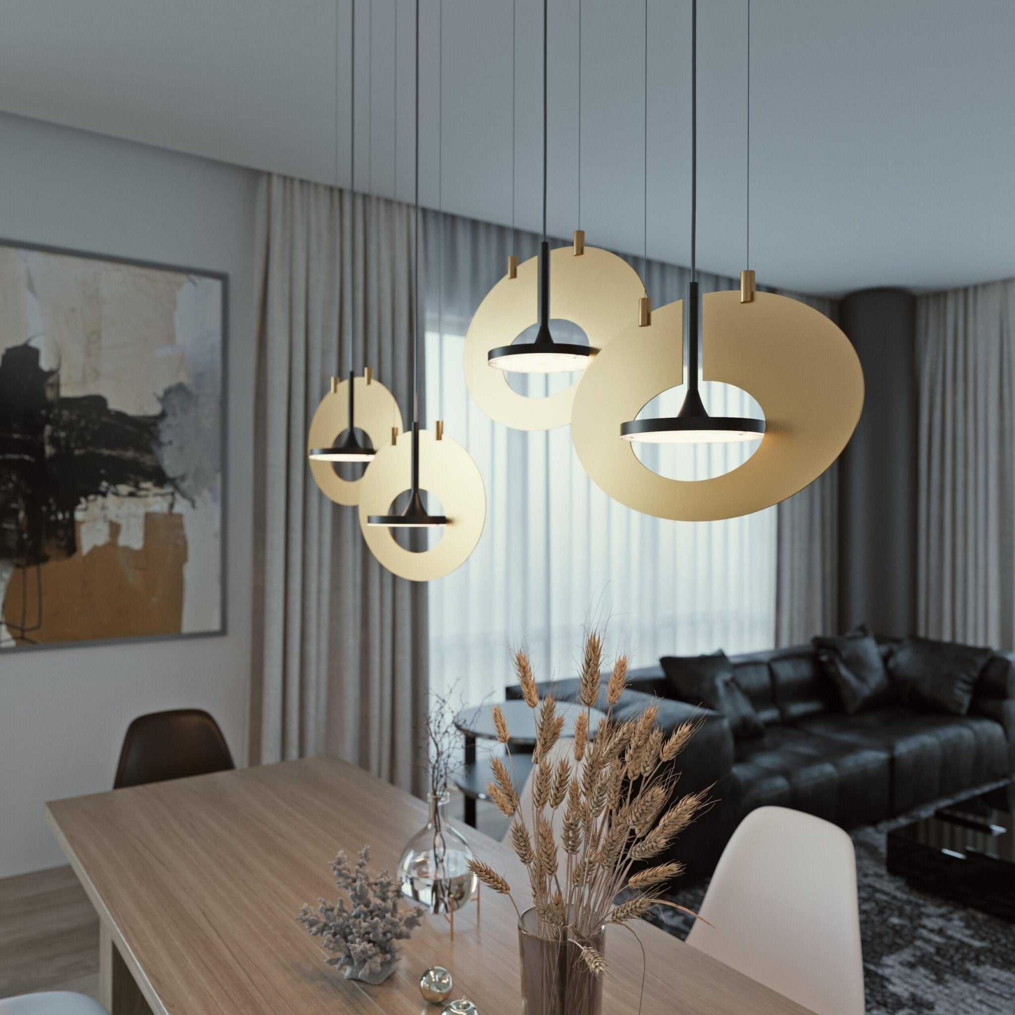 Solara Lampe suspendue ovale à anneau géométrique - Neutralighting
