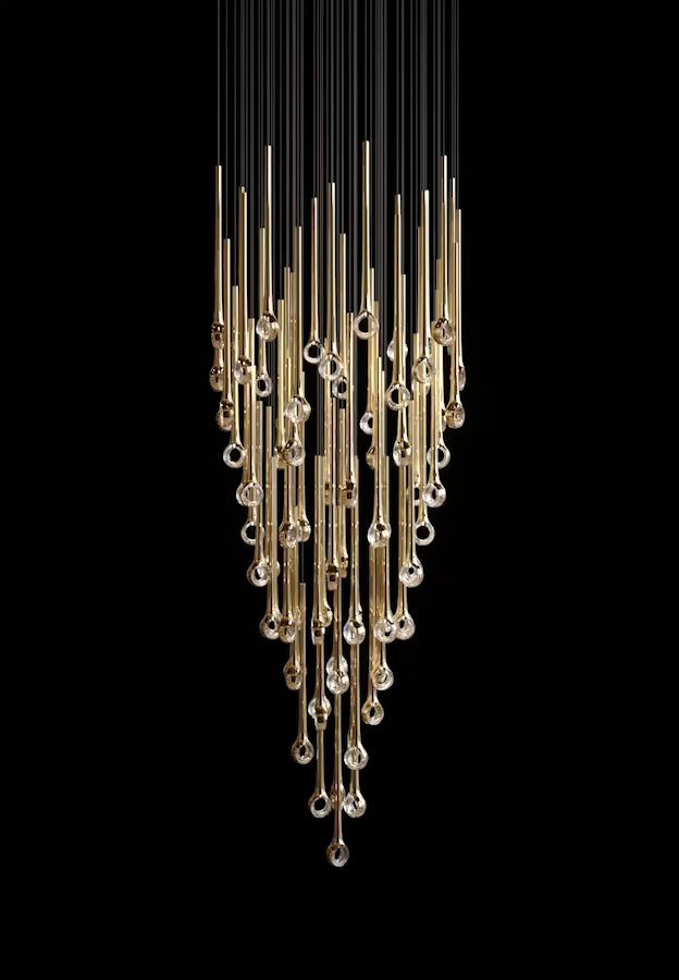 Cicarir Lustre en Verre Dégradé Doré - Neutralighting