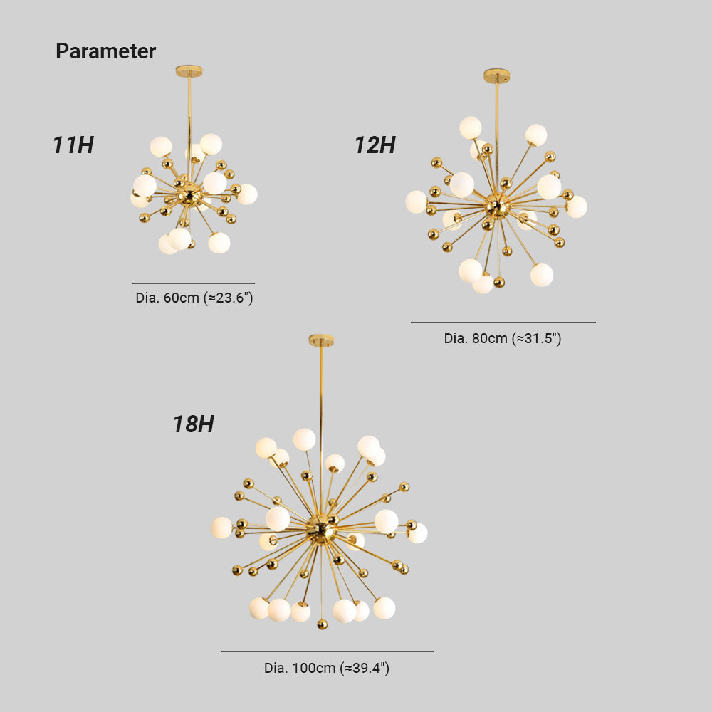 Silva Moderne LED Lustre Or Verre Salon/Chambre À Coucher/Salle À Manger - Neutralighting
