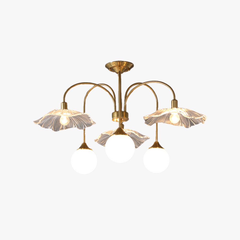 Valentina Nordique LED Lustre Or Verre Salon/Chambre À Coucher/Salle À Manger - Neutralighting