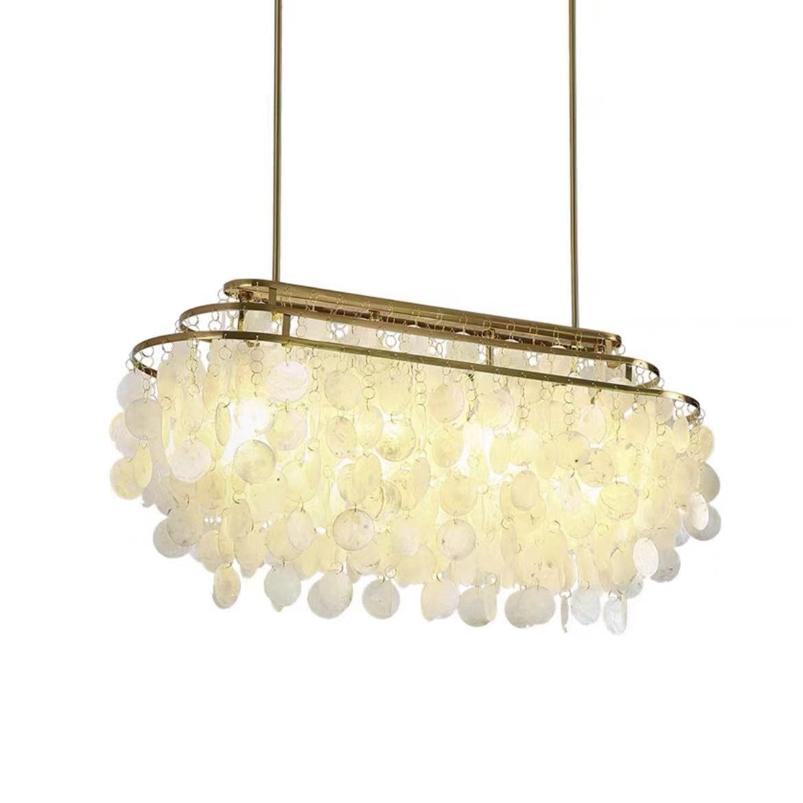 Lustra Suspension Lampe Anneau Rond en Coquillage - Neutralighting