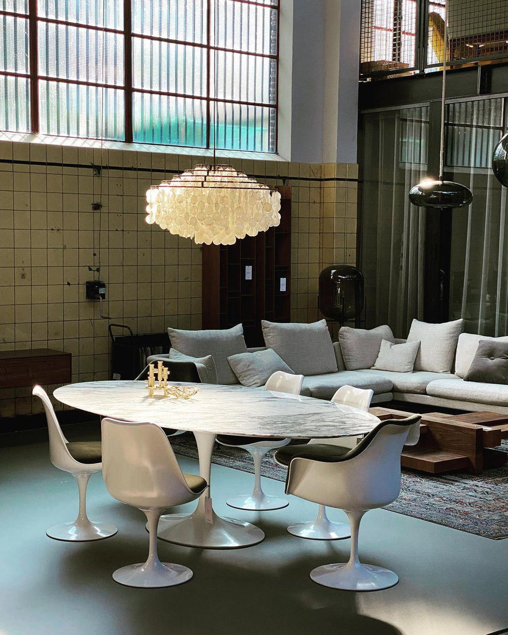 Lustra Suspension Lampe Anneau Rond en Coquillage - Neutralighting