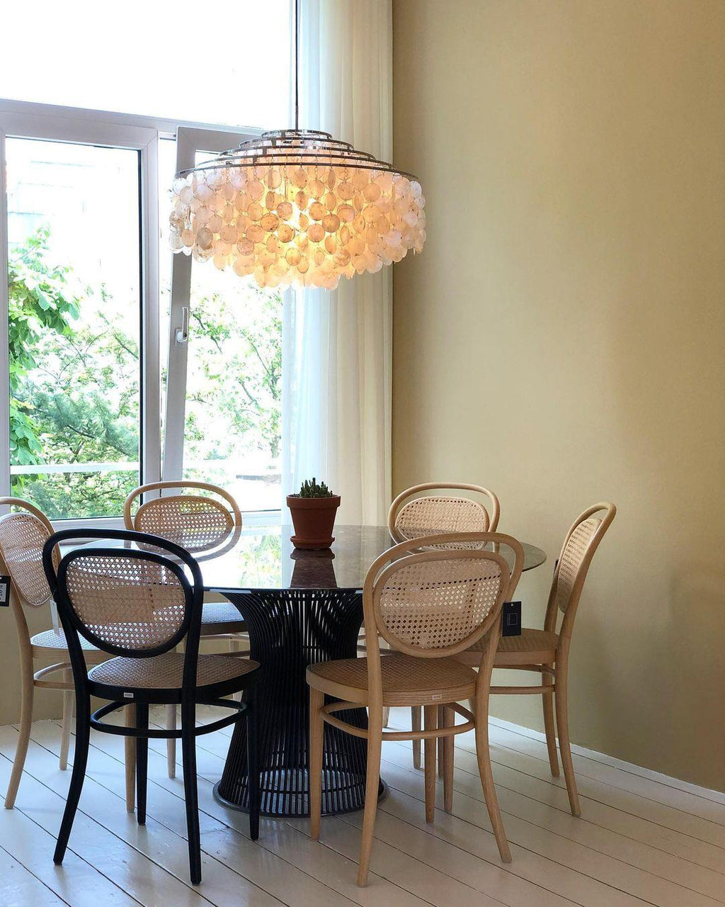 Lustra Suspension Lampe Anneau Rond en Coquillage - Neutralighting