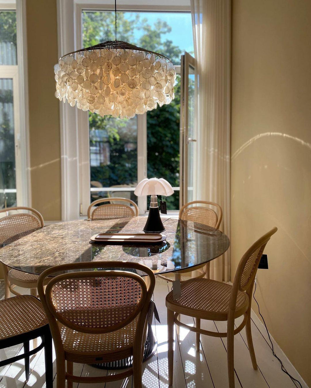 Lustra Suspension Lampe Anneau Rond en Coquillage - Neutralighting