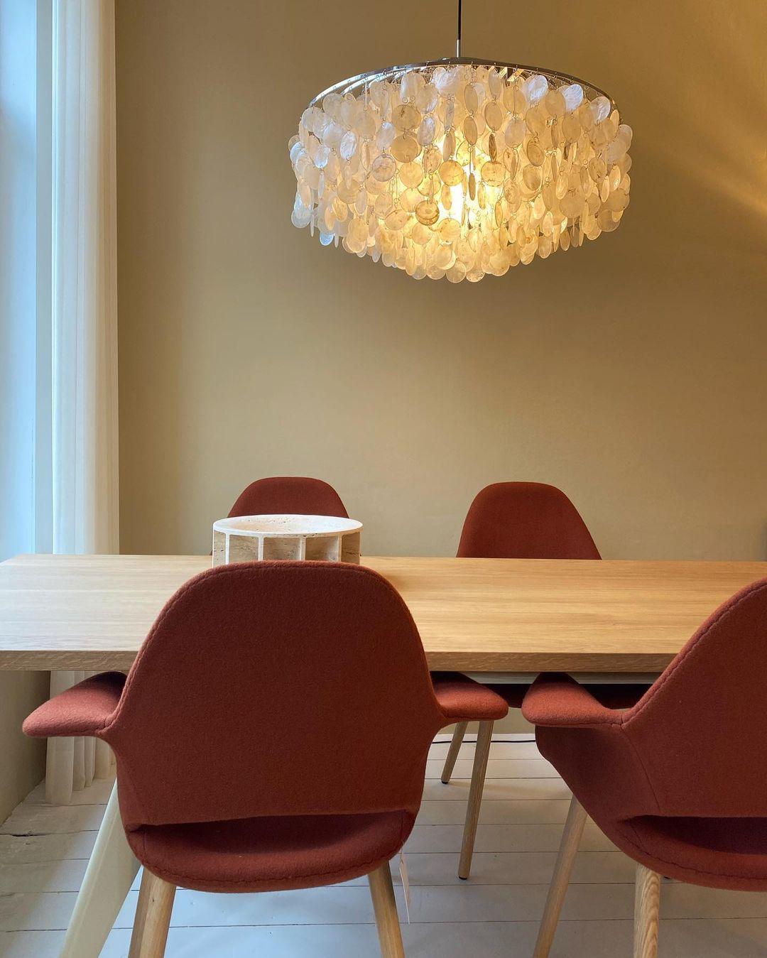Lustra Suspension Lampe Anneau Rond en Coquillage - Neutralighting