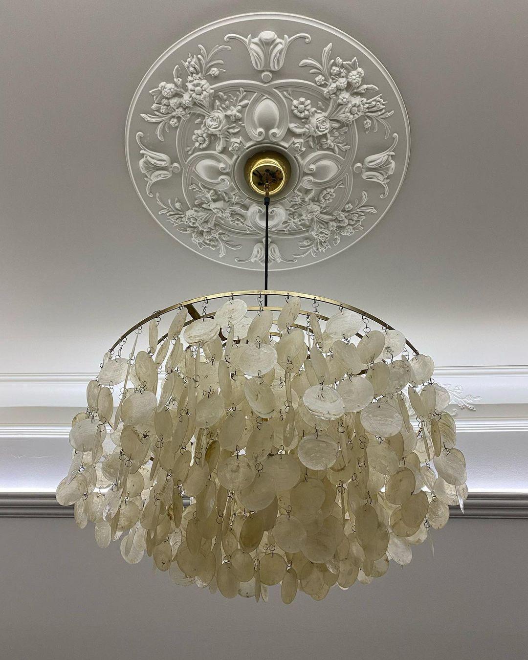 Lustra Suspension Lampe Anneau Rond en Coquillage - Neutralighting