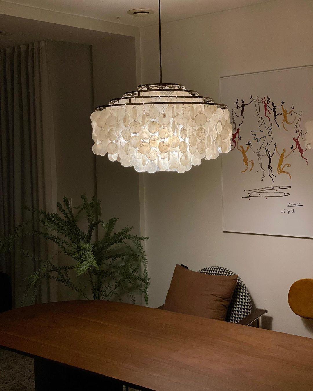 Lustra Suspension Lampe Anneau Rond en Coquillage - Neutralighting