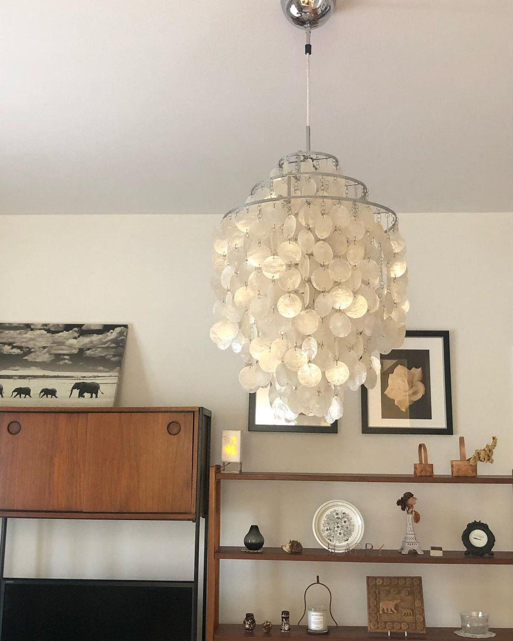 Lustra Suspension Lampe Anneau Rond en Coquillage - Neutralighting