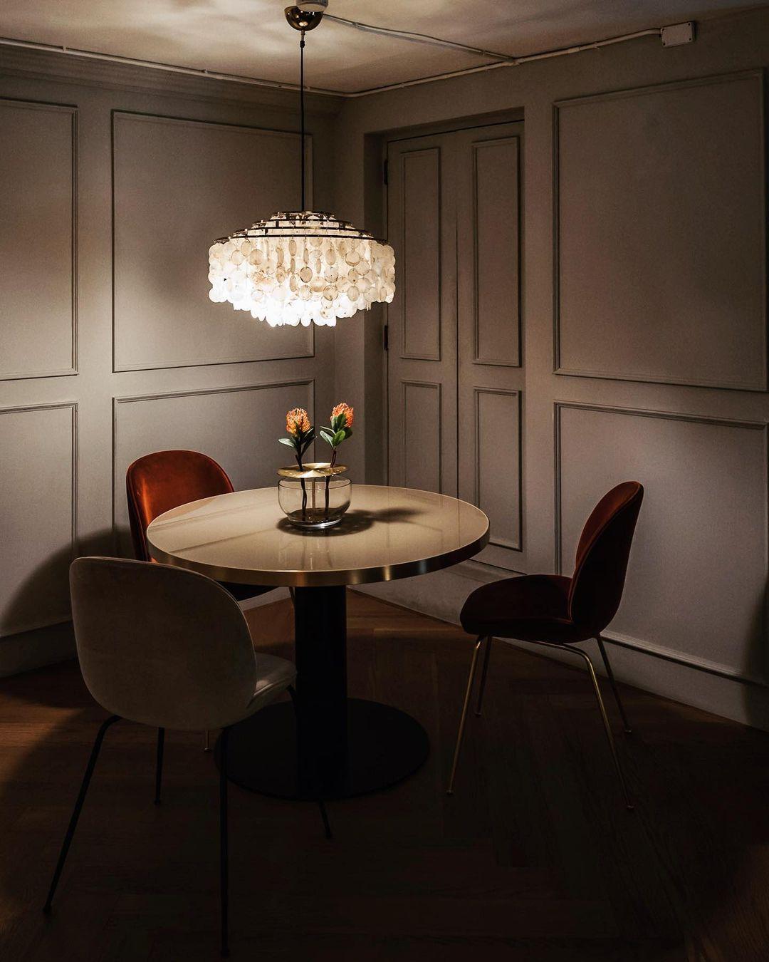 Lustra Suspension Lampe Anneau Rond en Coquillage - Neutralighting