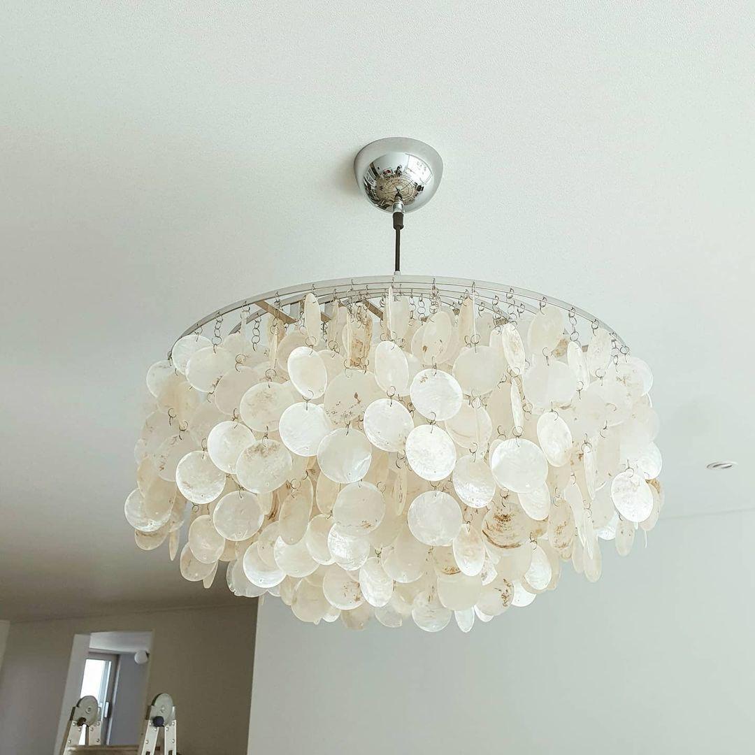 Lustra Suspension Lampe Anneau Rond en Coquillage - Neutralighting
