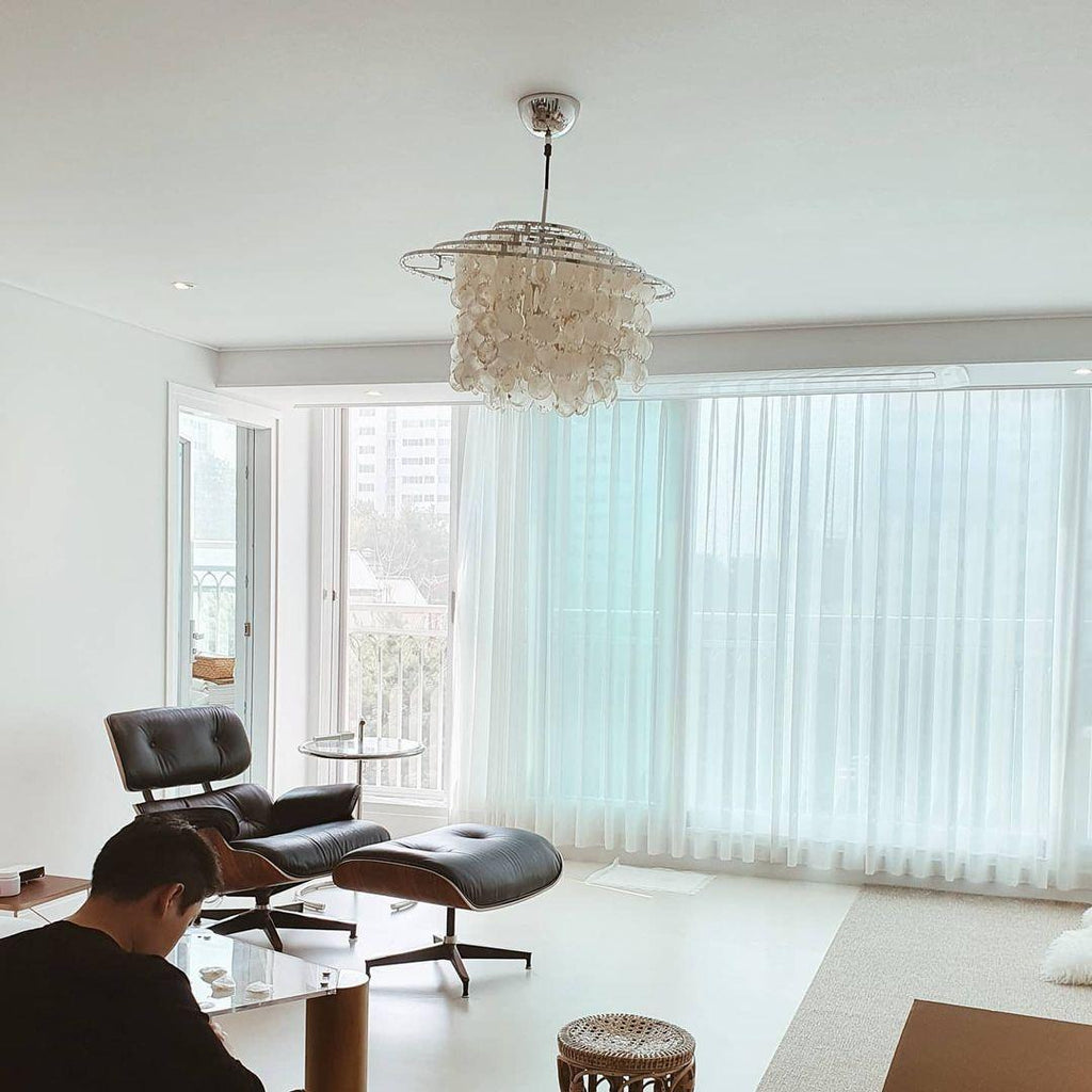 Lustra Suspension Lampe Anneau Rond en Coquillage - Neutralighting