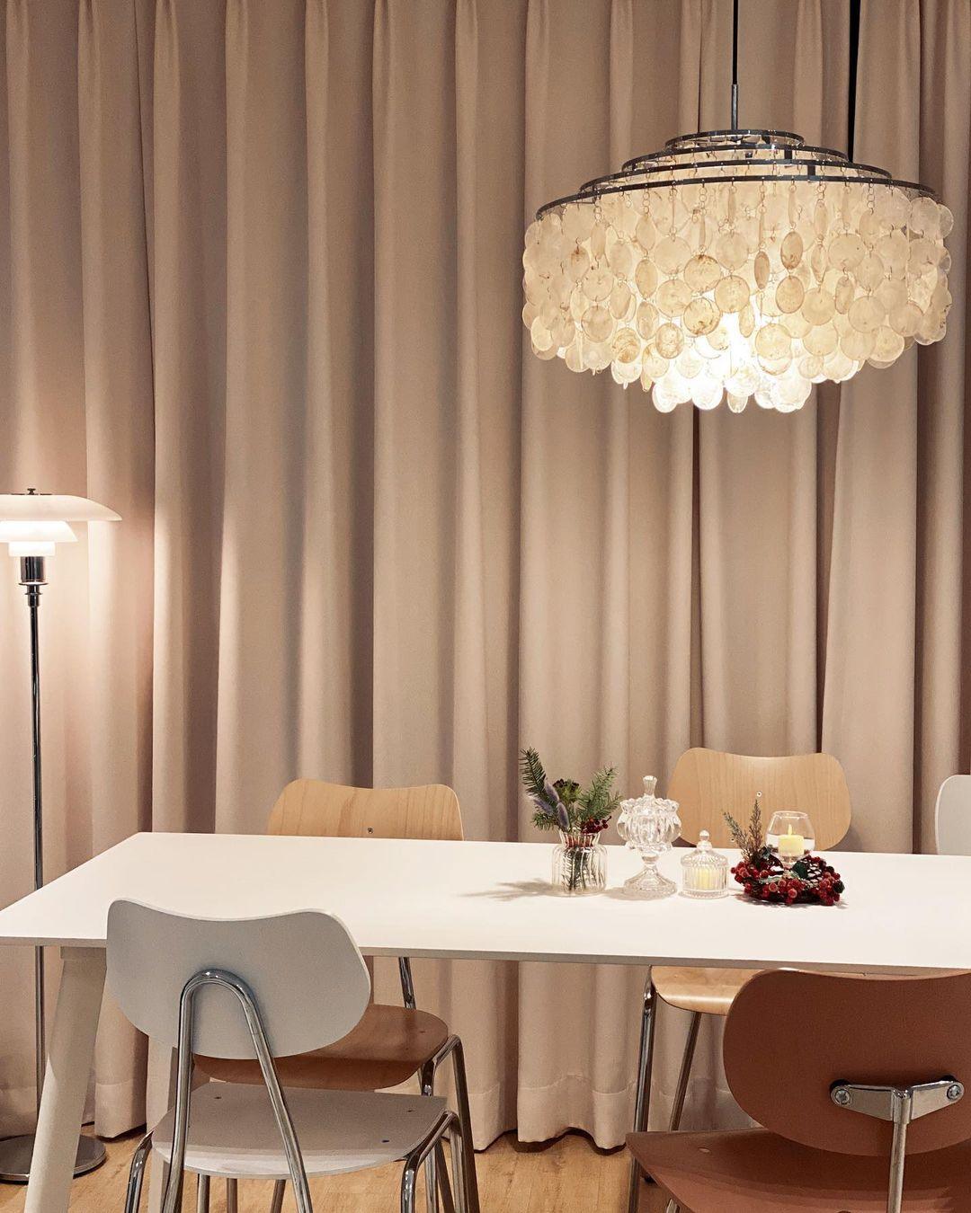 Lustra Suspension Lampe Anneau Rond en Coquillage - Neutralighting
