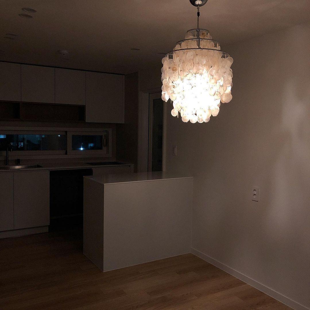 Lustra Suspension Lampe Anneau Rond en Coquillage - Neutralighting