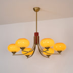 Auralyn Lustre Globe 6 Lumières Verre Ambre - Neutralighting