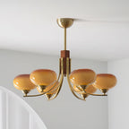 Auralyn Lustre Globe 6 Lumières Verre Ambre - Neutralighting