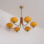 Auralyn Lustre Globe 6 Lumières Verre Ambre - Neutralighting