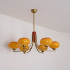 Auralyn Lustre Globe 6 Lumières Verre Ambre - Neutralighting