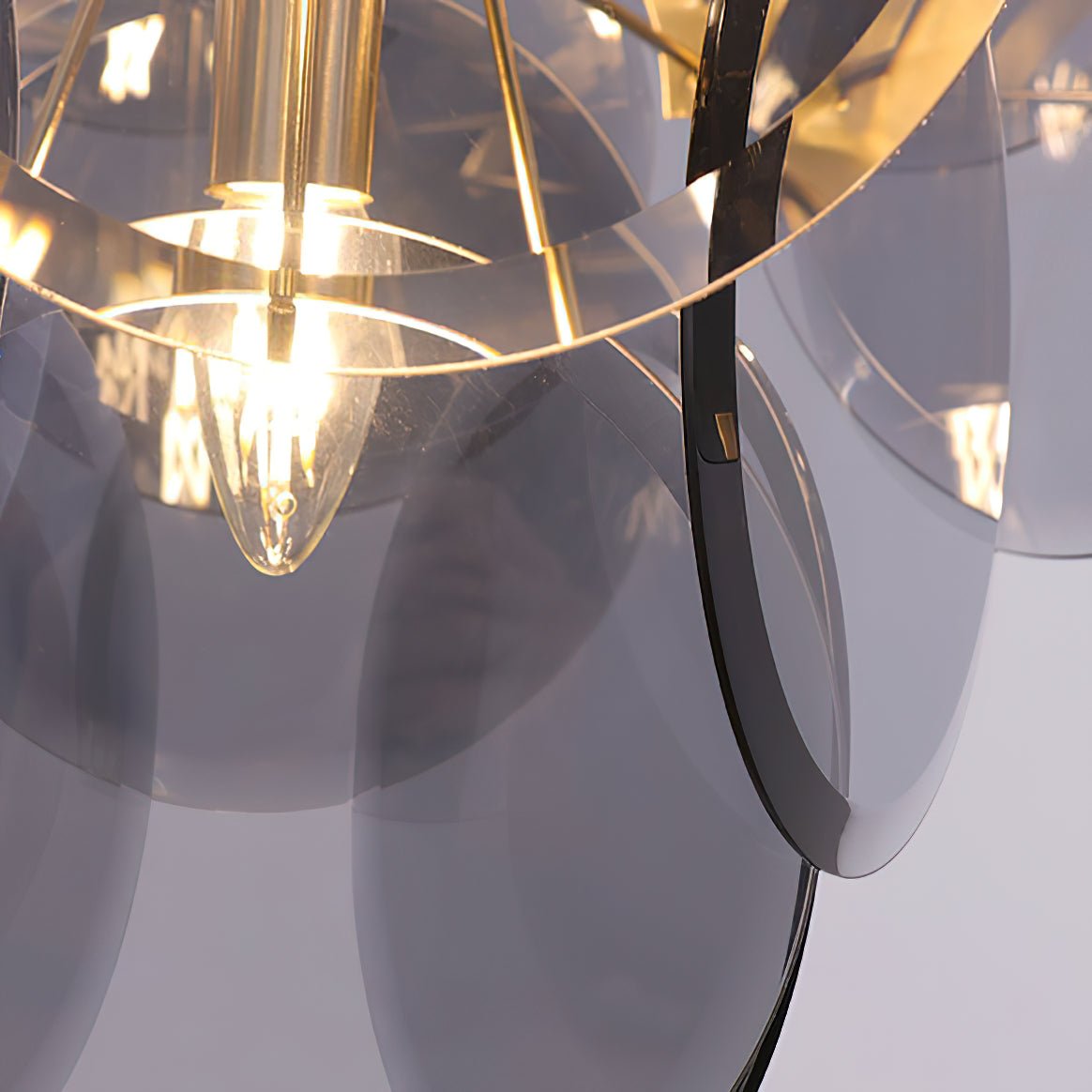 Lustra Chandelier en Verre Ambre à Cercles Empilés - Neutralighting