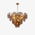 Lustra Chandelier en Verre Ambre à Cercles Empilés - Neutralighting